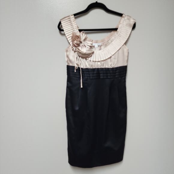 London Times Pleated Collar Large Flower Dress Size 4 - Picture 1 of 6